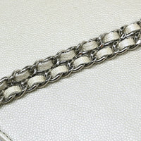 Chanel Timeless Wallet On Chain Textured Leather Silver Calfskin Wallets Accessory (Authentic Pre-Loved)