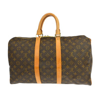 Louis Vuitton Keepall Bag Monogram Canvas Brown Canvas Travel Bag Bag (Authentic Pre-Loved)