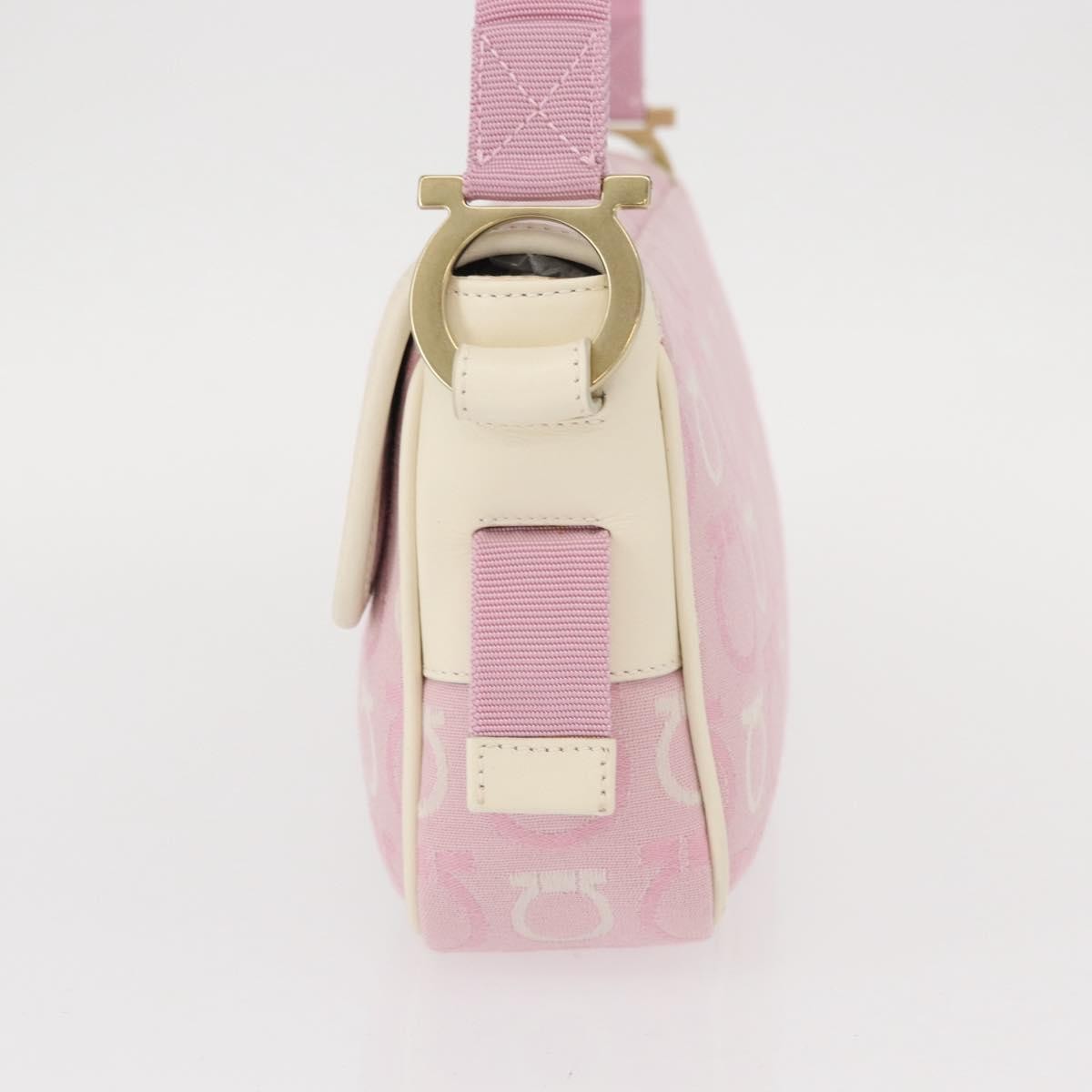Salvatore Ferragamo Gancini Shoulder Bag Canvas Pink Canvas Shoulder Bag Bag (Pre-Loved)