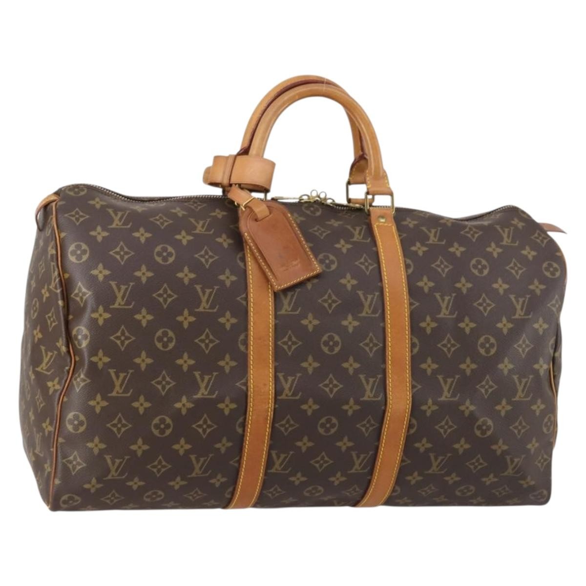 Louis Vuitton Keepall Bag Monogram Canvas Brown Canvas Travel Bag Bag (Authentic Pre-Loved)