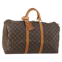 Louis Vuitton Keepall Bag Monogram Canvas Brown Canvas Travel Bag Bag (Authentic Pre-Loved)