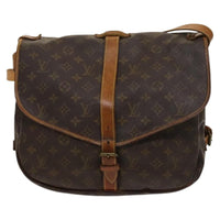 Louis Vuitton Saumur Handbag Monogram Canvas Brown Canvas Shoulder Bag Bag (Authentic Pre-Loved)