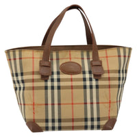 Burberry Nova Check Tote Canvas Check Pattern Beige Canvas Tote Bag Bag (Authentic Pre-Loved)