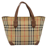 Burberry Nova Check Tote Canvas Check Pattern Beige Canvas Tote Bag Bag (Authentic Pre-Loved)