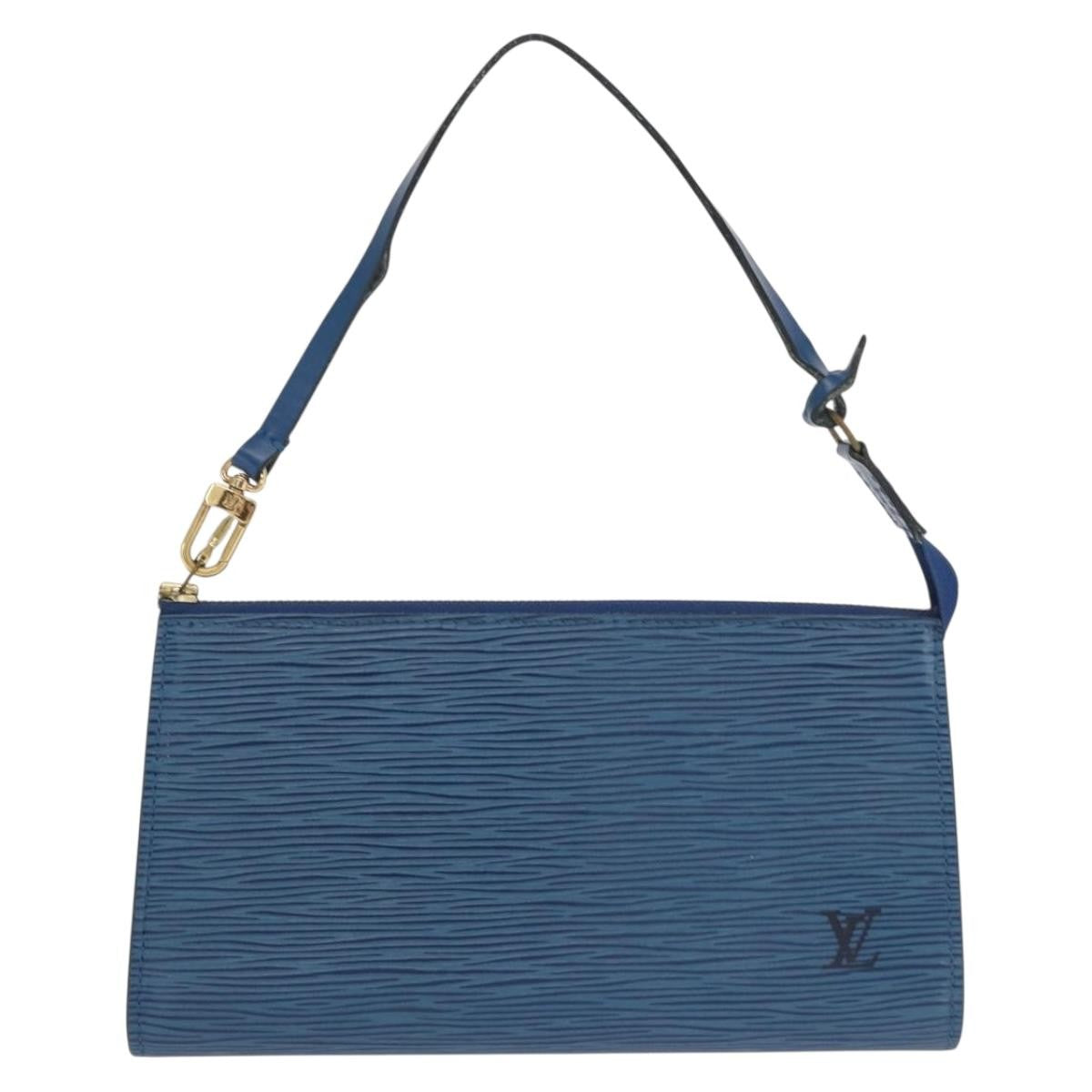 Louis Vuitton Pochette Accessoires Epi Leather Blue Leather Clutche & Pouche Bag (Authentic Pre-Loved)