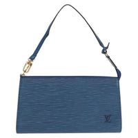 Louis Vuitton Pochette Accessoires Epi Leather Blue Leather Clutche & Pouche Bag (Authentic Pre-Loved)