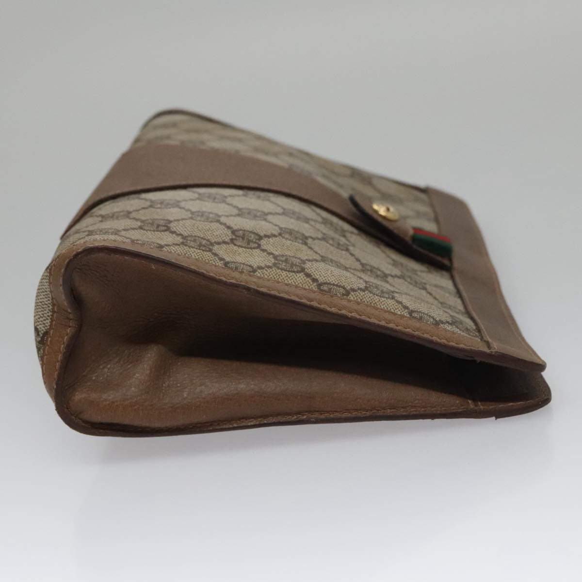 Gucci Sherry Line Pouch Canvas Beige Canvas Clutche & Pouche Bag (Pre-Loved)