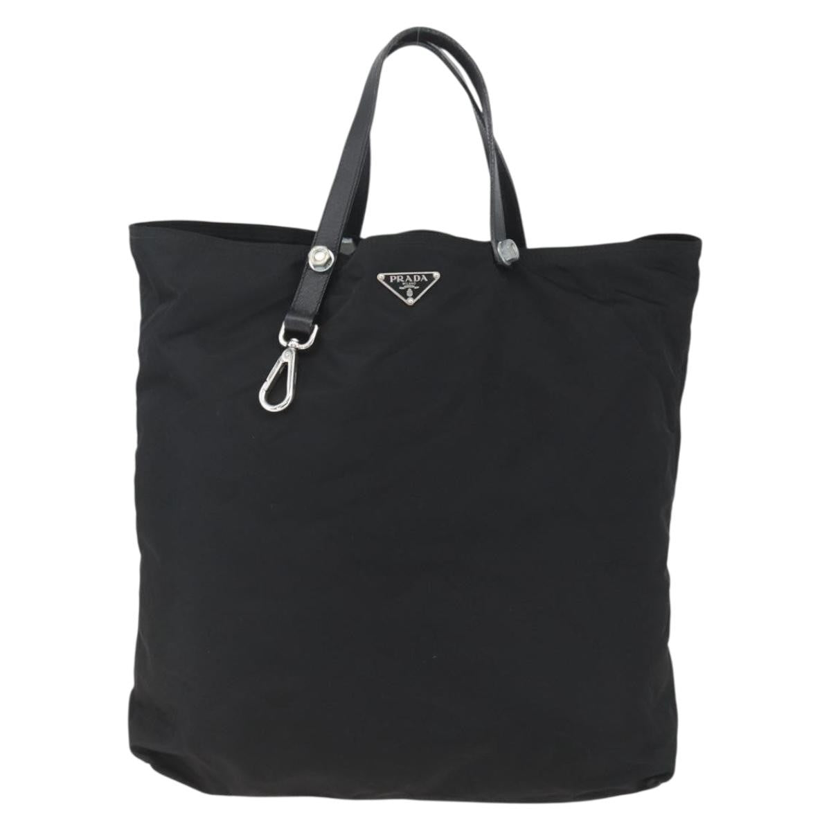 Prada Vintage Tote Tessuto Black Nylon Tote Bag Bag (Authentic Pre-Loved)