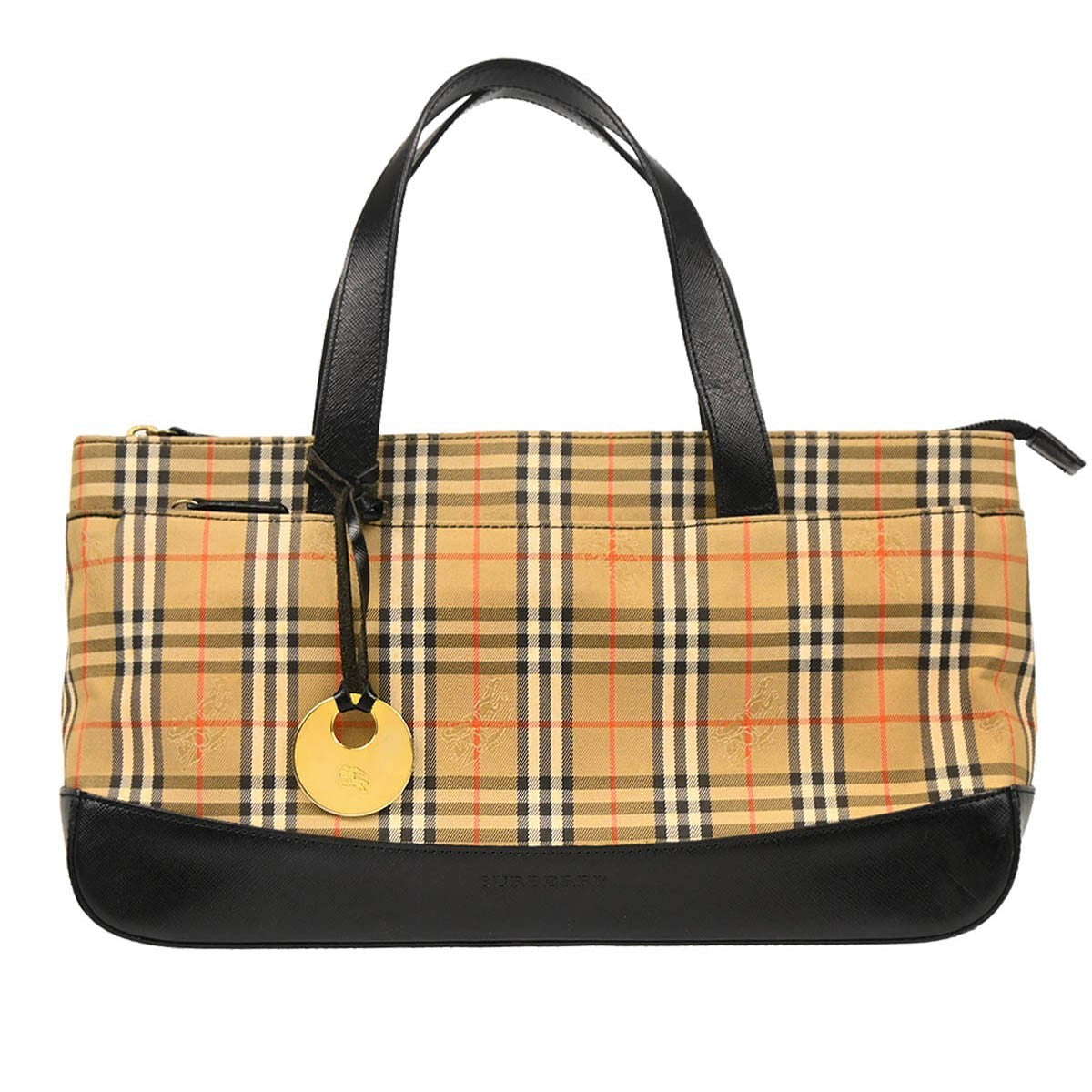 Burberry Nova Check Tote Nylon And Leather Beige Canvas Tote Bag Bag (Authentic Pre-Loved)