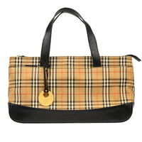 Burberry Nova Check Tote Nylon And Leather Beige Canvas Tote Bag Bag (Authentic Pre-Loved)