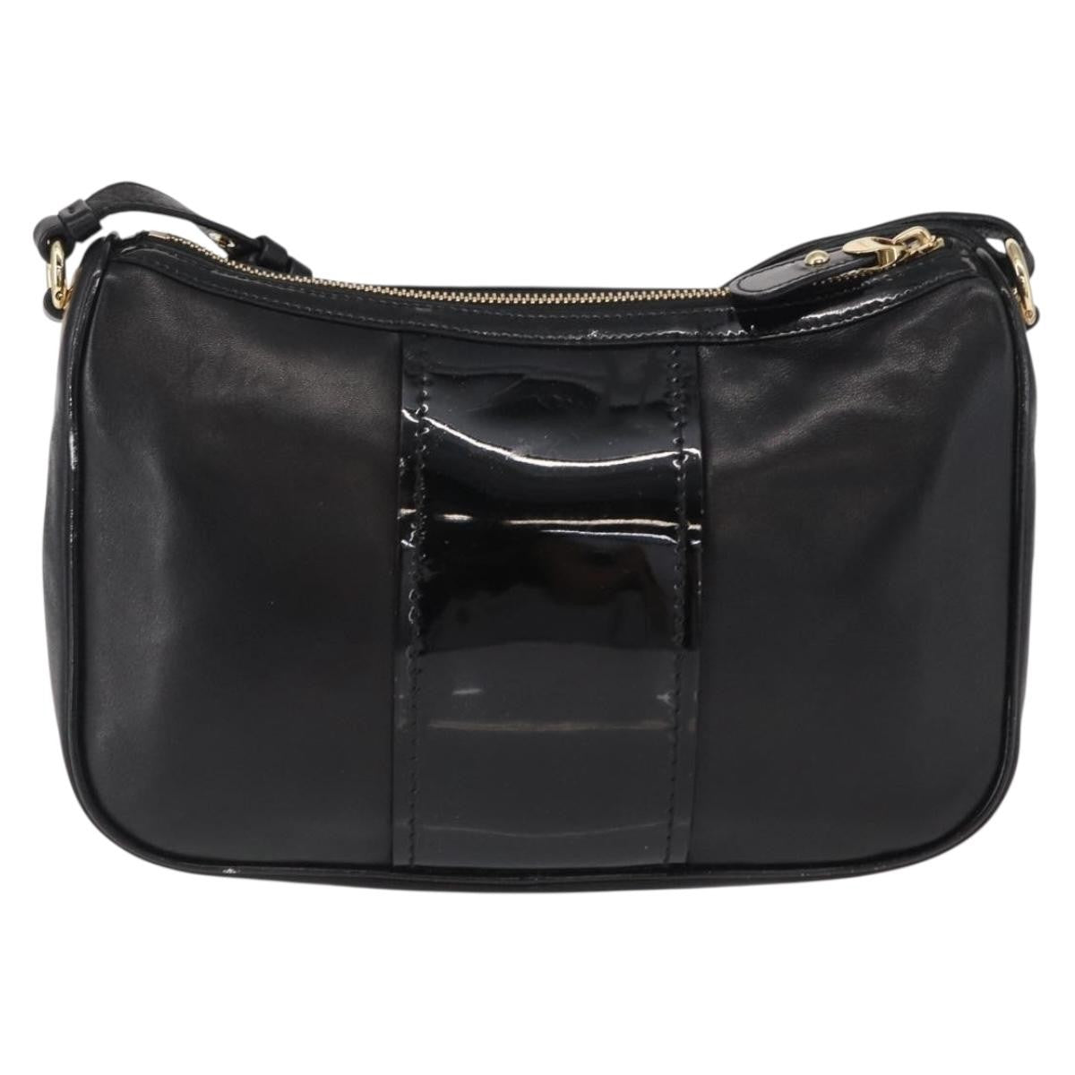 Salvatore Ferragamo Vala Shoulder Bag Leather Black Leather Shoulder Bag Bag (Authentic Pre-Loved)