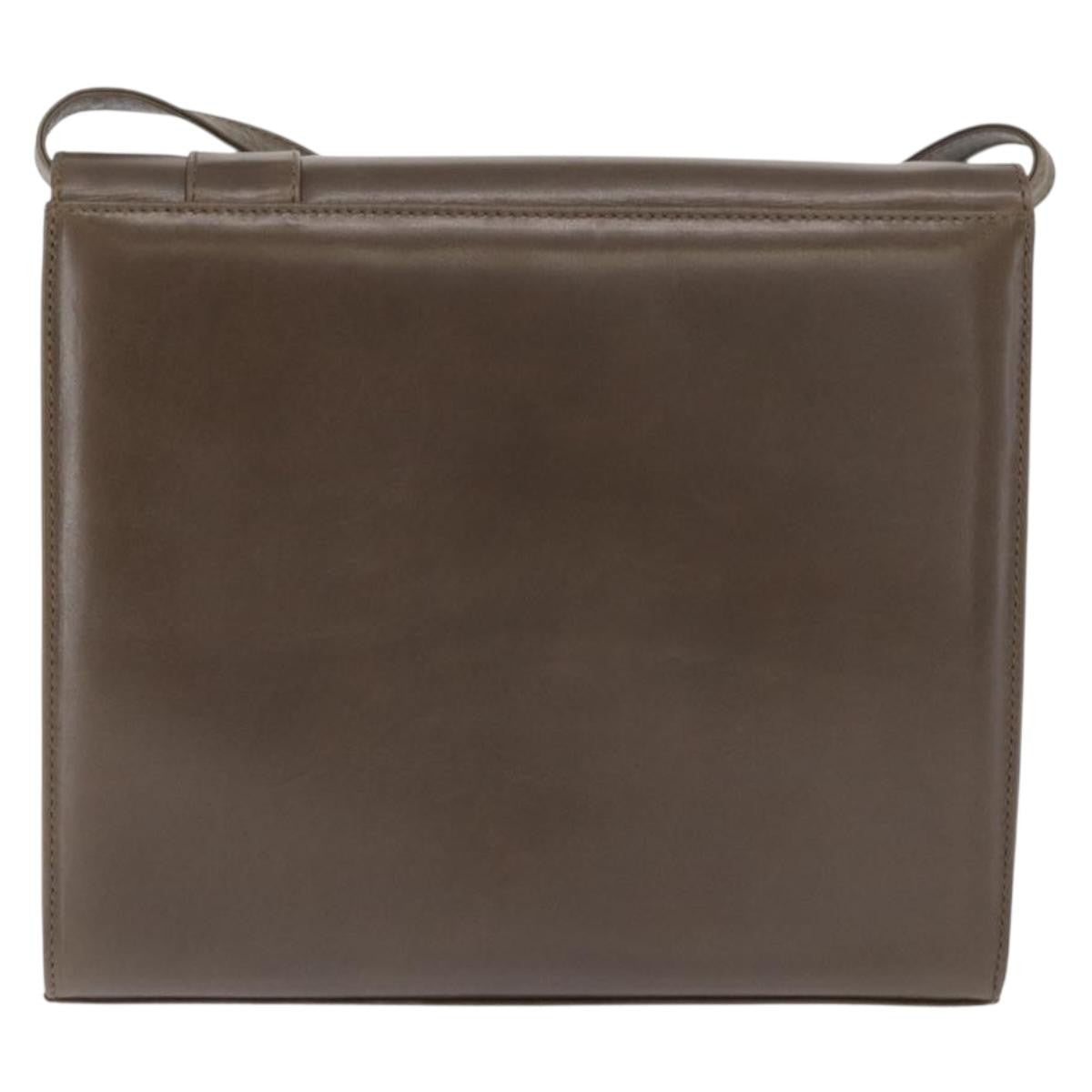 Salvatore Ferragamo Vara Shoulder Bag Leather Brown Leather Shoulder Bag Bag (Authentic Pre-Loved)