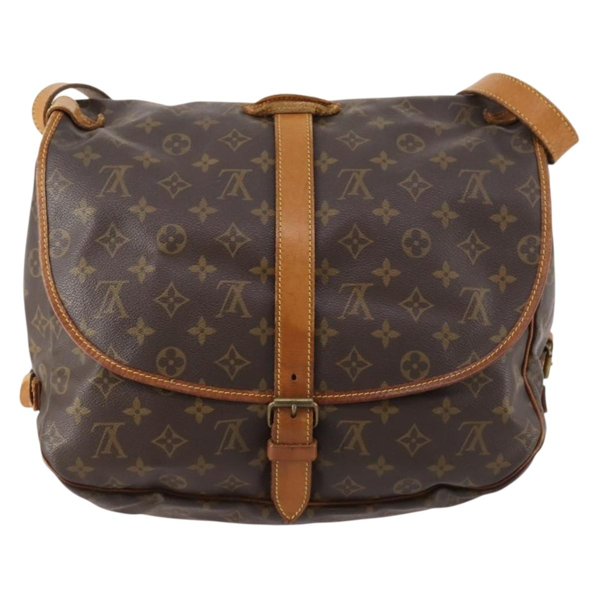 Louis Vuitton Saumur Handbag Monogram Canvas Brown Canvas Shoulder Bag Bag (Authentic Pre-Loved)