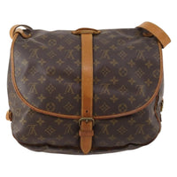 Louis Vuitton Saumur Handbag Monogram Canvas Brown Canvas Shoulder Bag Bag (Authentic Pre-Loved)