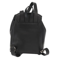 Salvatore Ferragamo Gancini Flap Drawstring Backpack Leather Black Leather Backpack Bag (Authentic Pre-Loved)
