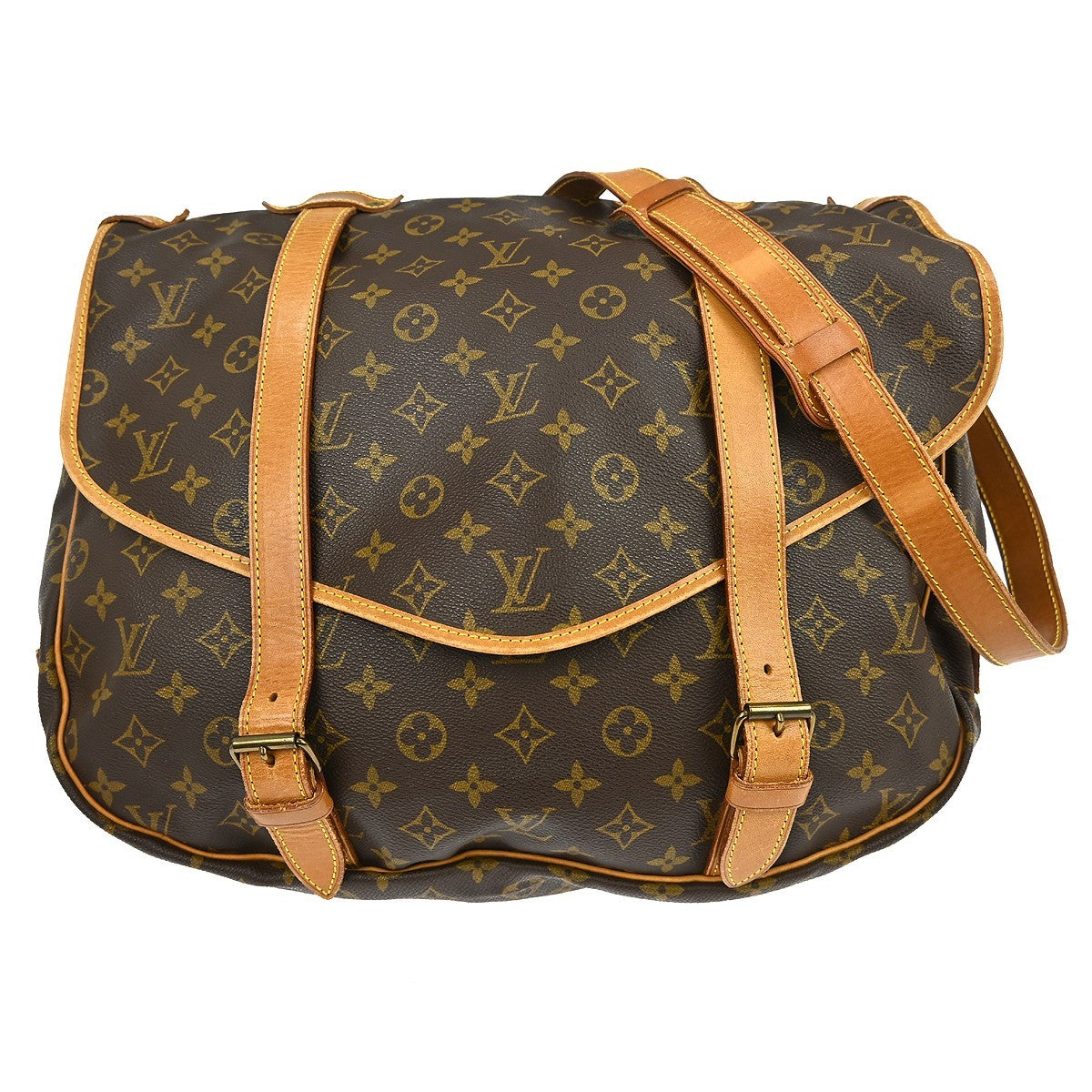 Louis Vuitton Louis Vuitton Saumur Handbag Monogram Canvas Brown Canvas Shoulder Bag Bag (Pre-Loved)
