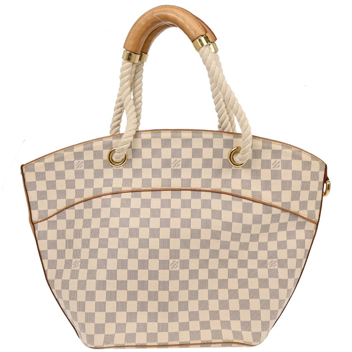 Louis Vuitton Pampelonne Handbag Damier White Canvas Tote Bag Bag (Authentic Pre-Loved)