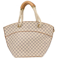 Louis Vuitton Pampelonne Handbag Damier White Canvas Tote Bag Bag (Authentic Pre-Loved)