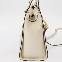 Gucci Ophidia Top Handle Tote Leather White Leather Handbag (Authentic Pre-Loved)