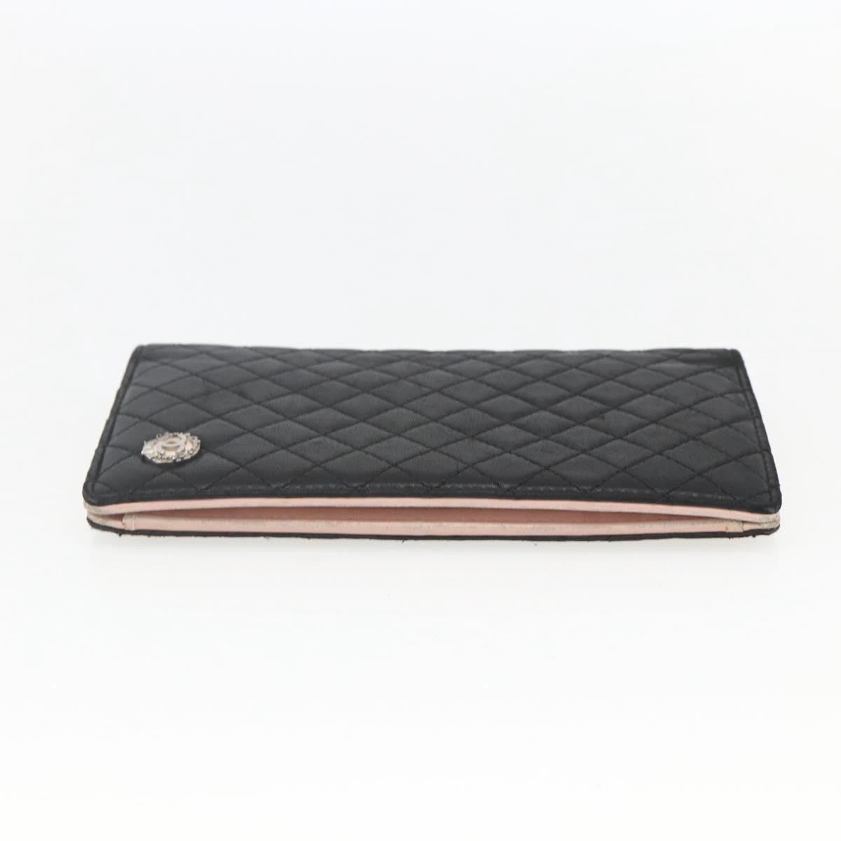 Chanel Vintage Cc Bifold Wallet Leather Black Leather Wallets Accessory (Pre-Loved)