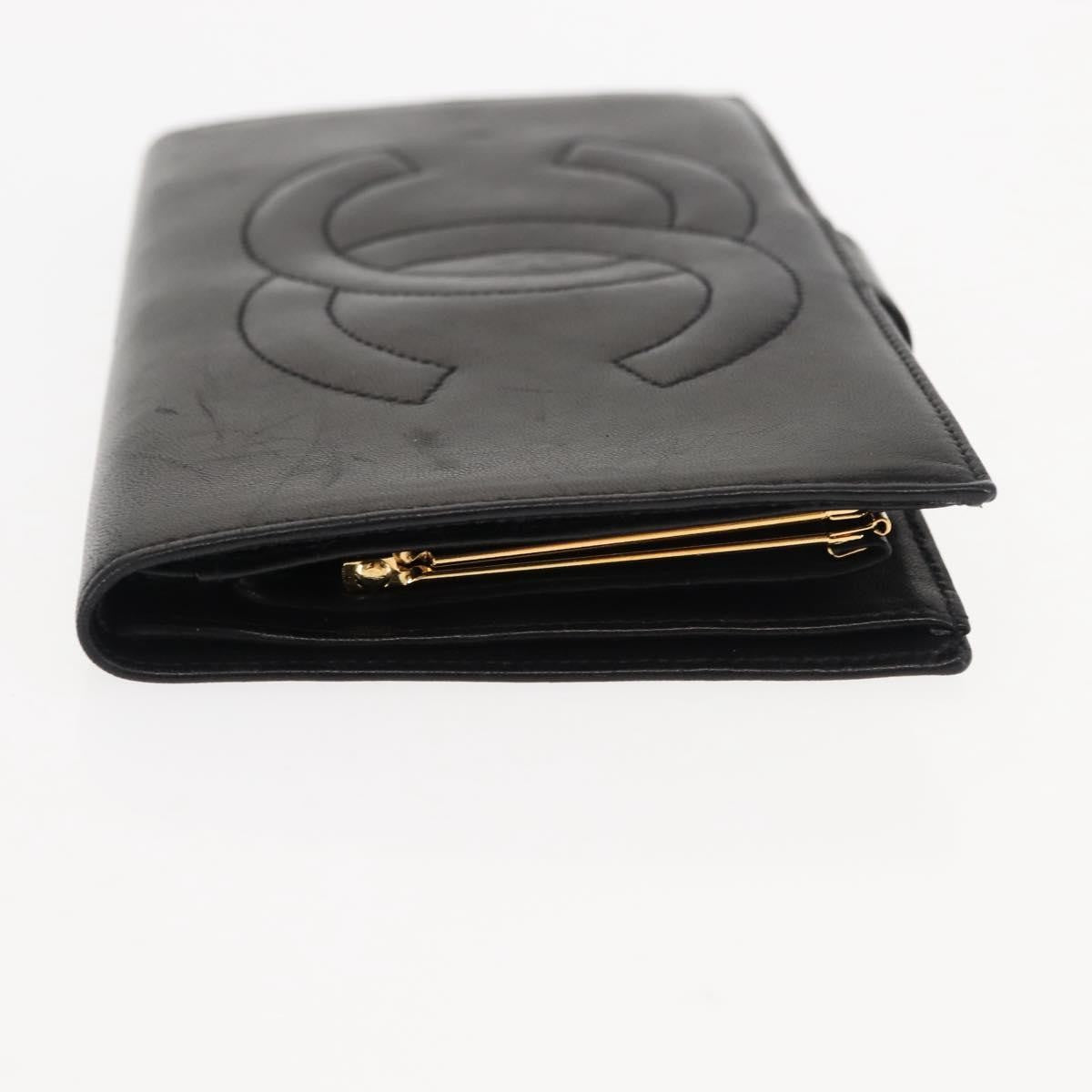 Chanel Timeless Cc French Wallet Leather Black Leather Wallets Accessory (Pre-Loved)