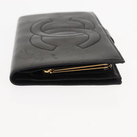 Chanel Timeless Cc French Wallet Leather Black Leather Wallets Accessory (Pre-Loved)