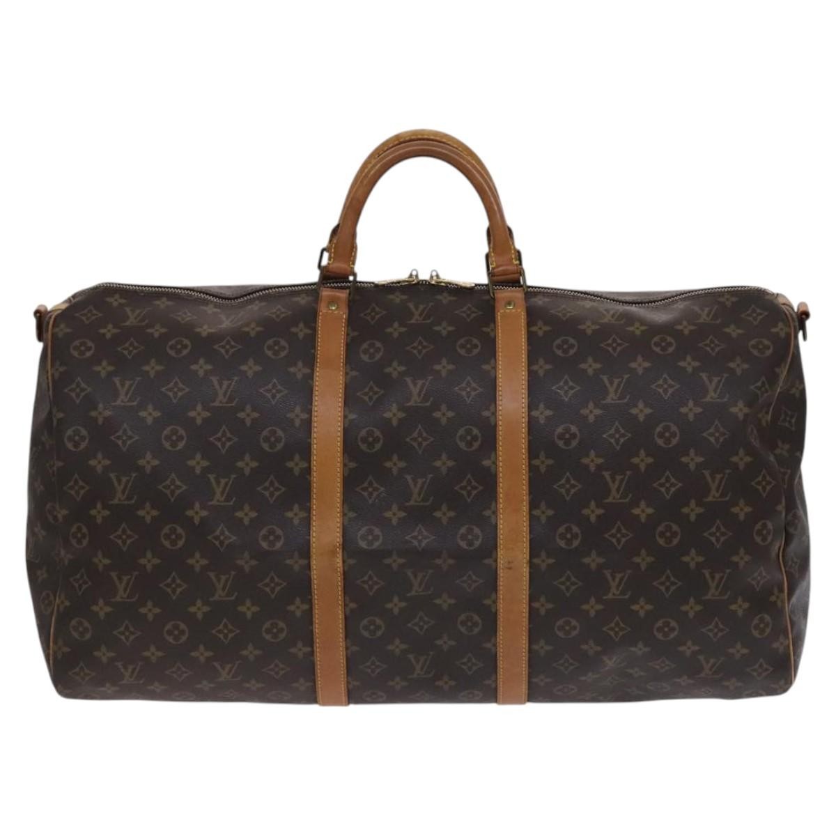 Louis Vuitton Keepall Bandouliere Bag Monogram Canvas Brown Canvas Travel Bag Bag (Authentic Pre-Loved)