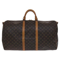 Louis Vuitton Keepall Bandouliere Bag Monogram Canvas Brown Canvas Travel Bag Bag (Authentic Pre-Loved)