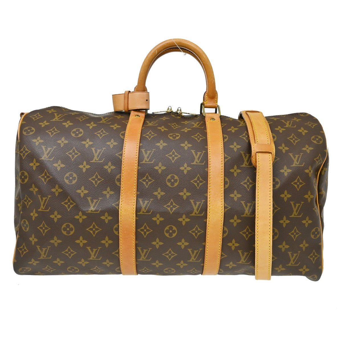 Louis Vuitton Keepall Bandouliere Bag Monogram Canvas Brown Canvas Travel Bag Bag (Pre-Loved)