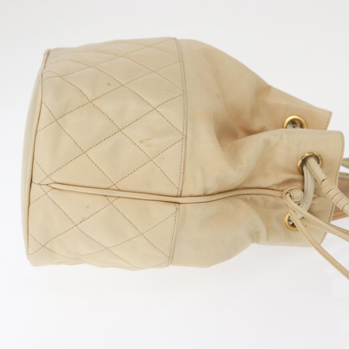 Chanel Gabrielle Drawstring Bag Quilted Calfskin Beige Leather Shoulder Bag Bag (Pre-Loved)