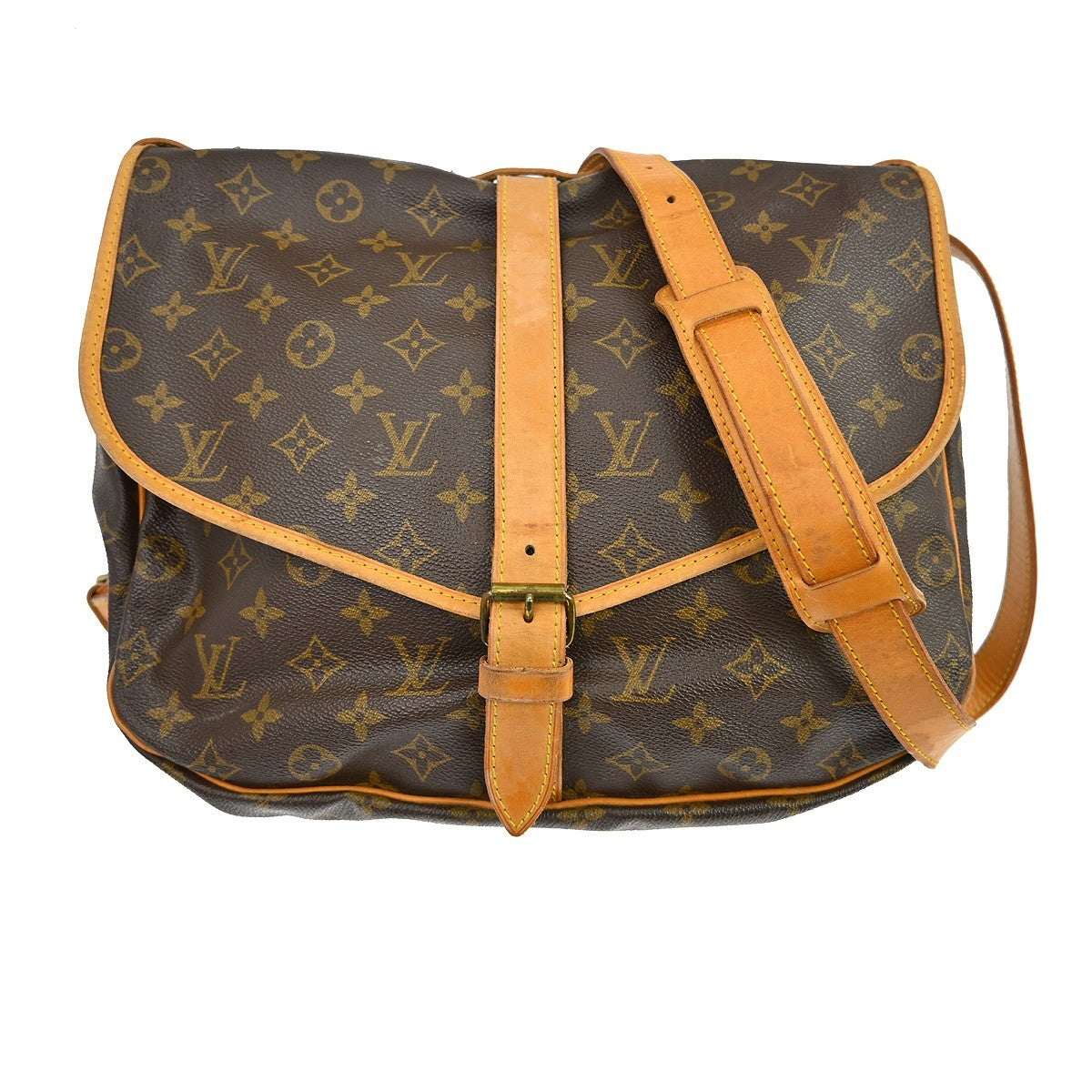 Louis Vuitton Louis Vuitton Saumur Handbag Monogram Canvas Brown Canvas Shoulder Bag Bag (Pre-Loved)
