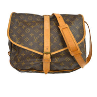 Louis Vuitton Louis Vuitton Saumur Handbag Monogram Canvas Brown Canvas Shoulder Bag Bag (Pre-Loved)