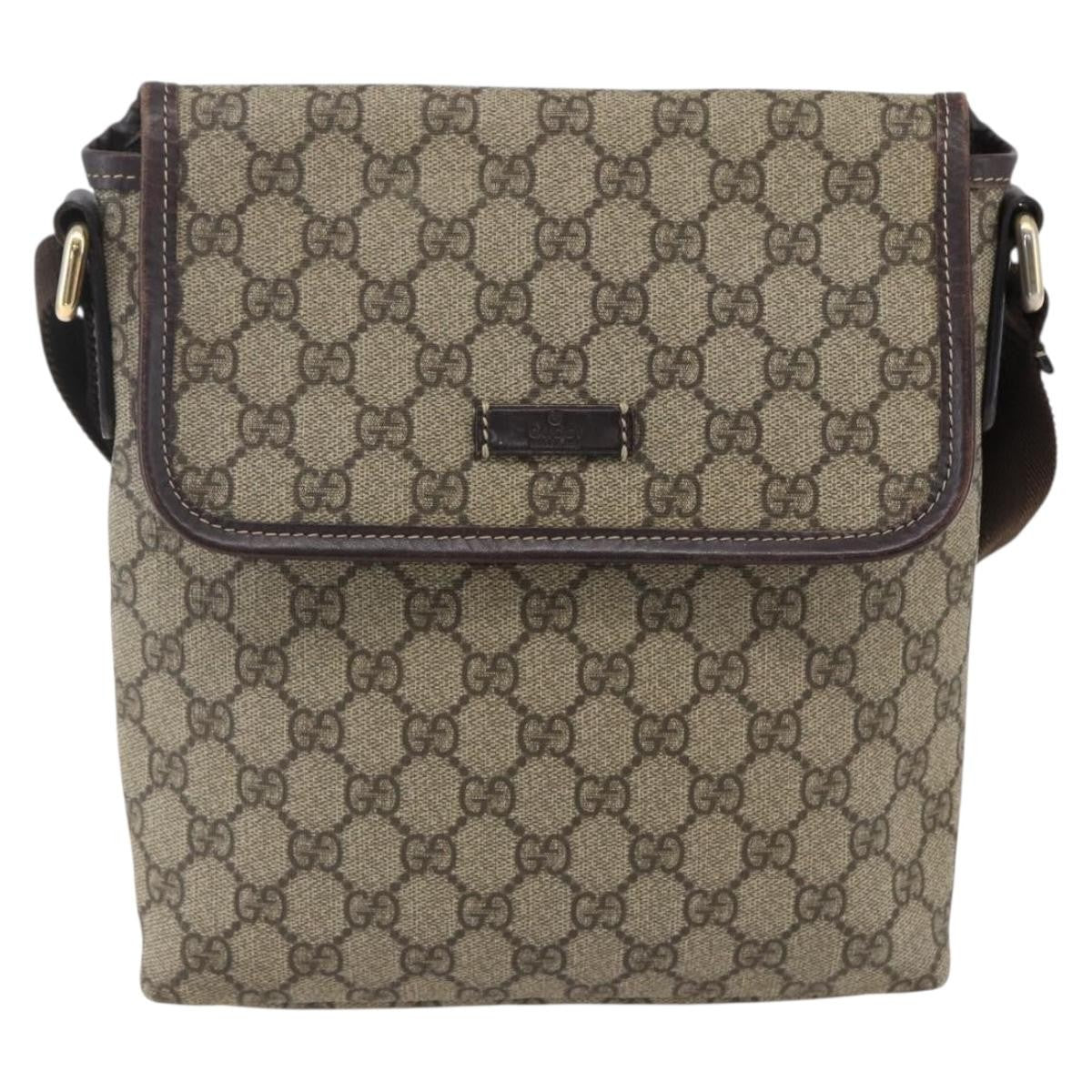 Gucci Flap Messenger Gg Coated Canvas Beige Canvas Shoulder Bag Bag (Authentic Pre-Loved)