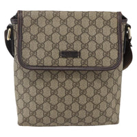 Gucci Flap Messenger Gg Coated Canvas Beige Canvas Shoulder Bag Bag (Authentic Pre-Loved)