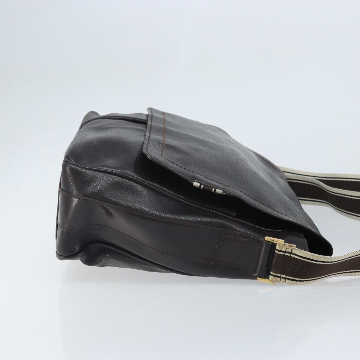 Salvatore Ferragamo Vintage Shoulder Bag Leather Brown Leather Shoulder Bag Bag (Authentic Pre-Loved)