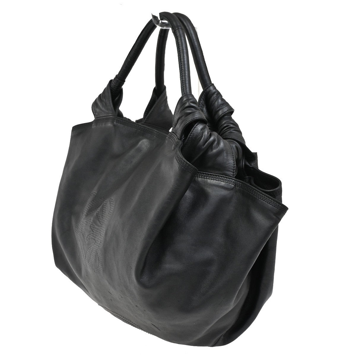 Loewe Loewe Anagram Handbag Leather Black Leather Handbag (Pre-Loved)