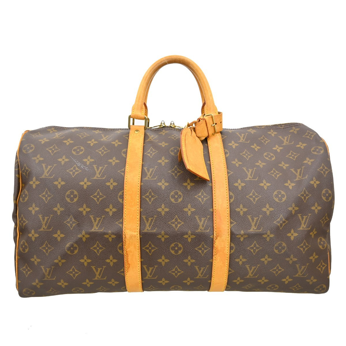 Louis Vuitton Keepall Bag Monogram Canvas Brown Canvas Travel Bag Bag (Authentic Pre-Loved)