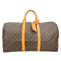 Louis Vuitton Keepall Bag Monogram Canvas Brown Canvas Travel Bag Bag (Authentic Pre-Loved)