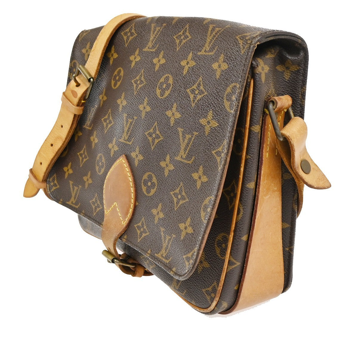 Louis Vuitton Cartouchiere Handbag Monogram Canvas Brown Canvas Shoulder Bag Bag (Pre-Loved)