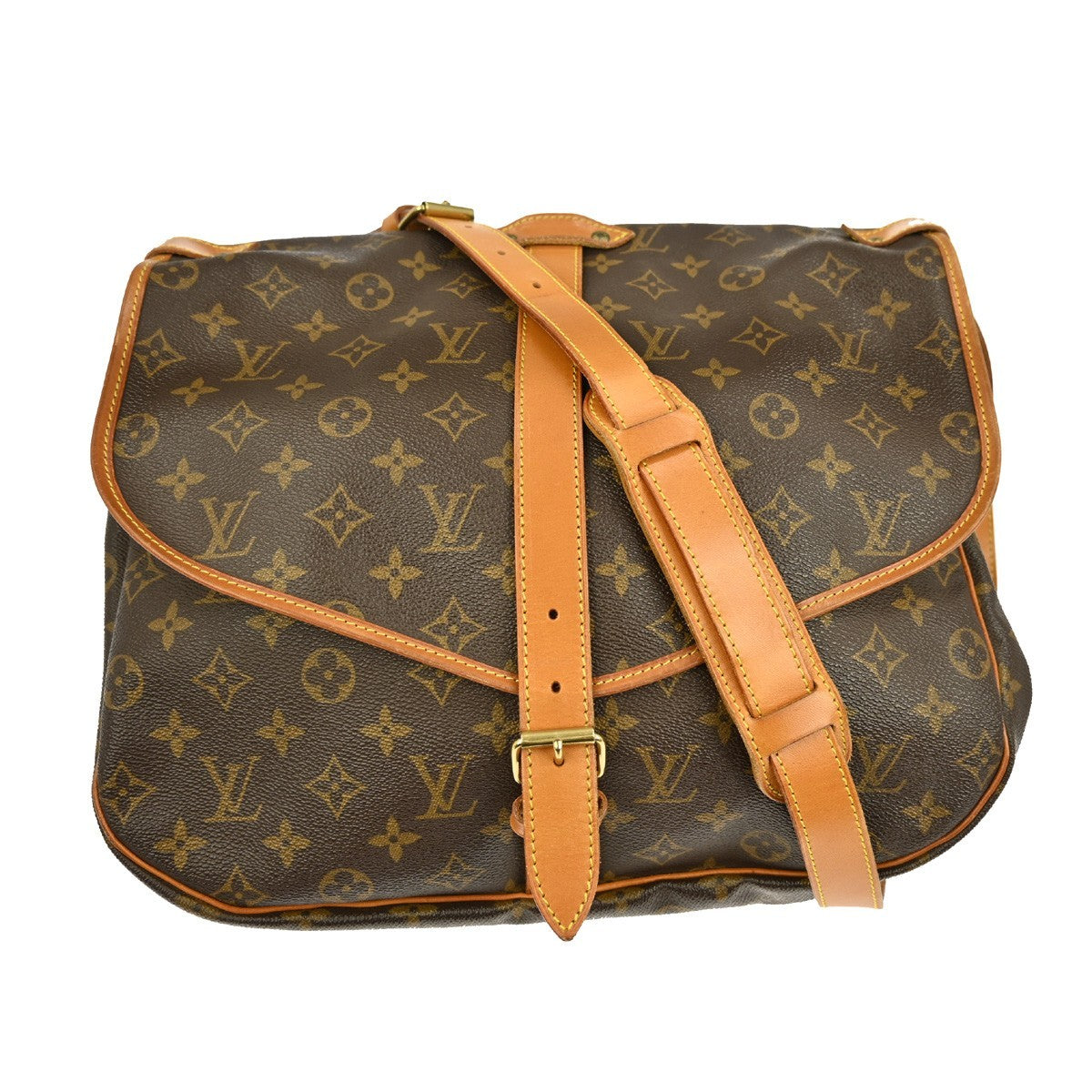 Louis Vuitton Louis Vuitton Saumur Handbag Monogram Canvas Brown Canvas Shoulder Bag Bag (Pre-Loved)
