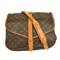 Louis Vuitton Louis Vuitton Saumur Handbag Monogram Canvas Brown Canvas Shoulder Bag Bag (Pre-Loved)