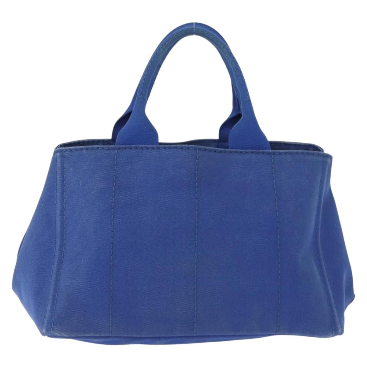 Prada Canapa Open Tote Canvas Blue Canvas Tote Bag Bag (Pre-Loved)