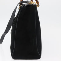 Gucci Bamboo Tote Bag Suede Black Suede Tote Bag Bag (Authentic Pre-Loved)