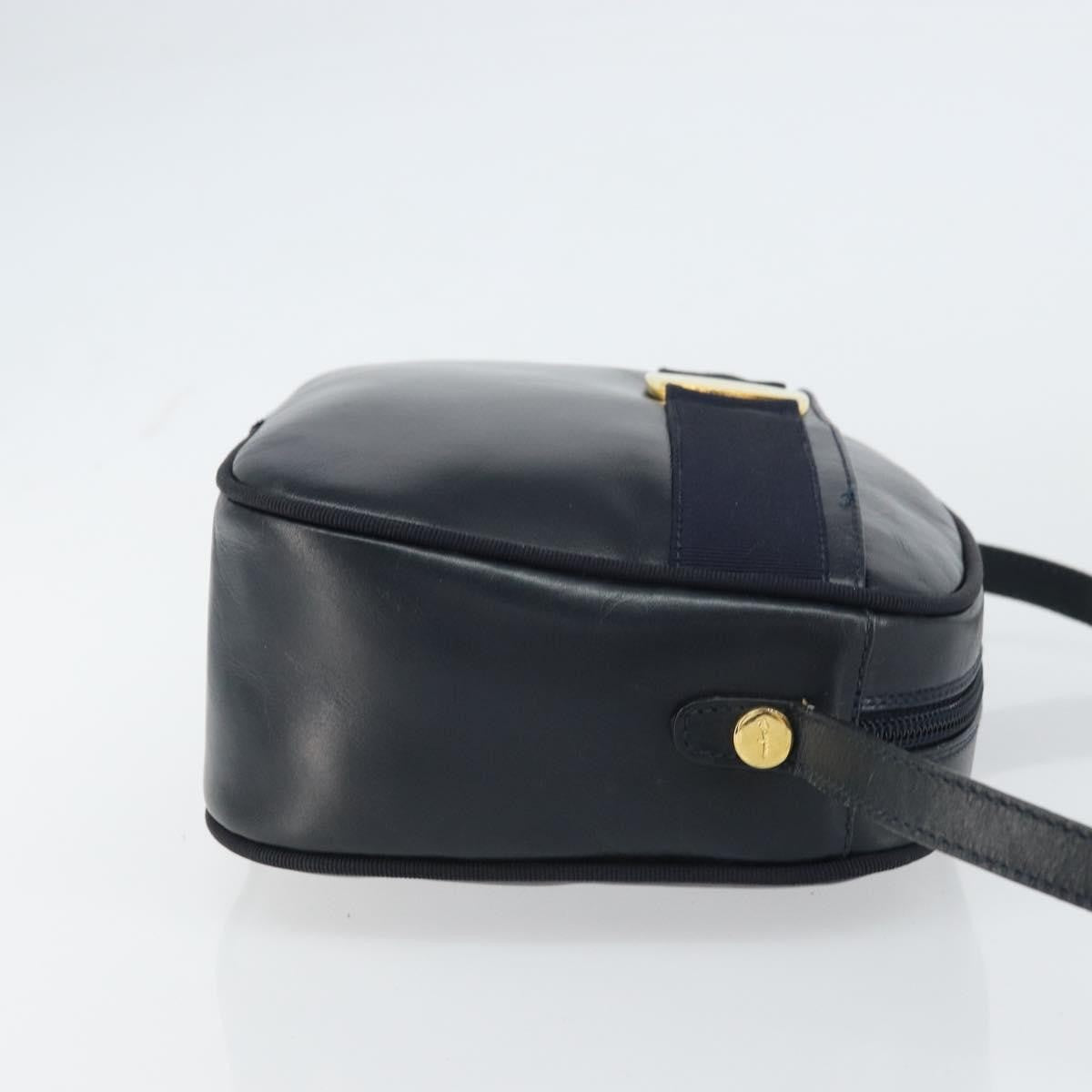 Salvatore Ferragamo Vala Shoulder Bag Leather Navy Leather Shoulder Bag Bag (Authentic Pre-Loved)