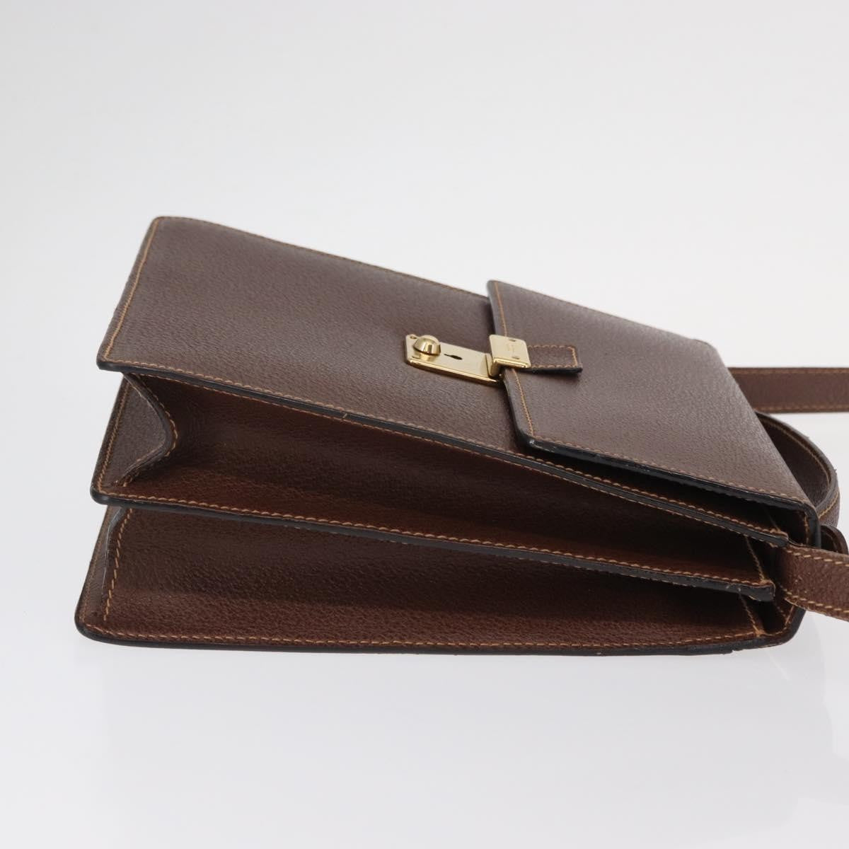 Gucci Vintage Shoulder Bag Leather Brown Leather Shoulder Bag Bag (Authentic Pre-Loved)