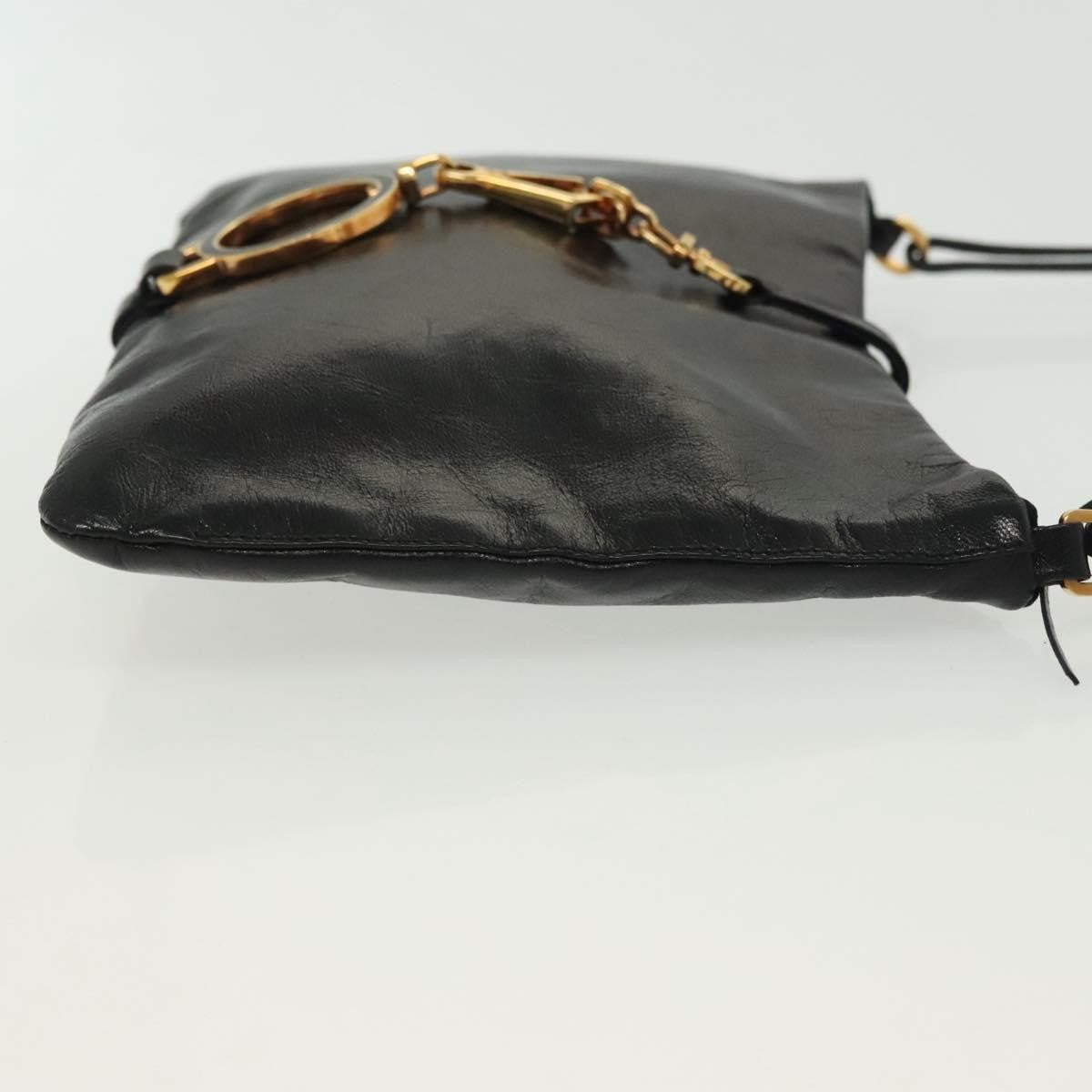 Prada Prada Bow Shoulder Bag Vernice Saffiano Leather Black Leather Bag (Pre-Loved)