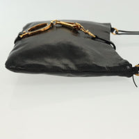 Prada Prada Bow Shoulder Bag Vernice Saffiano Leather Black Leather Bag (Pre-Loved)
