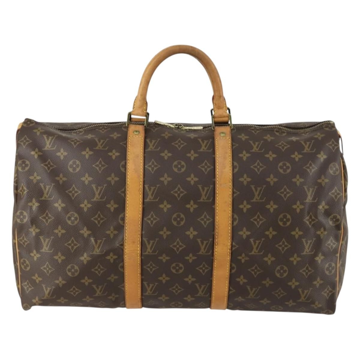 Louis Vuitton Keepall Bag Monogram Canvas Brown Canvas Travel Bag Bag (Authentic Pre-Loved)