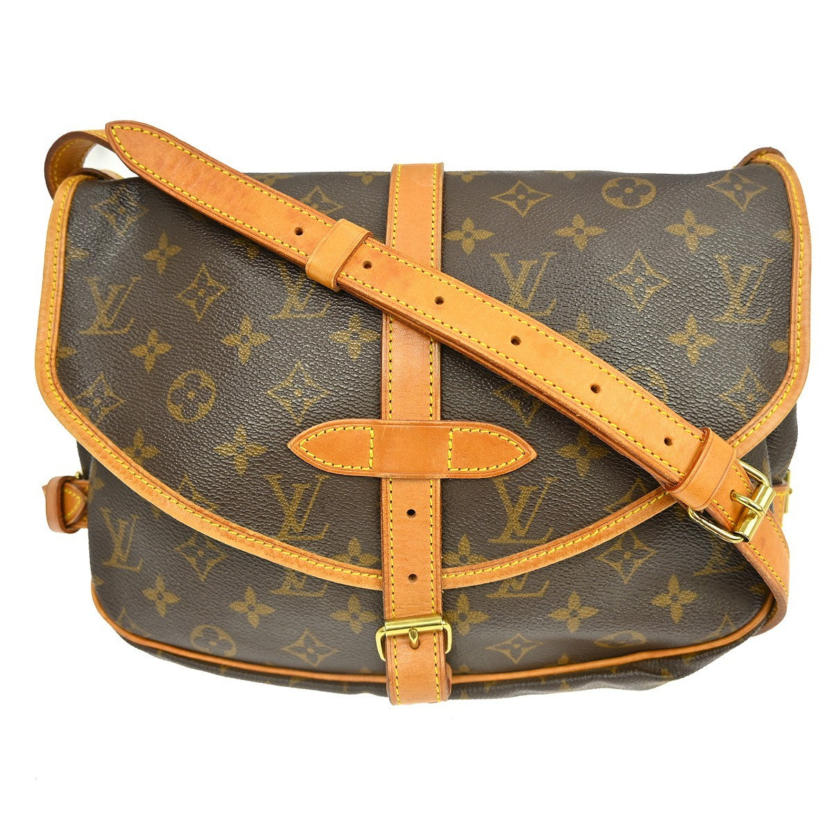 Louis Vuitton Louis Vuitton Saumur Handbag Monogram Canvas Brown Canvas Shoulder Bag Bag (Pre-Loved)