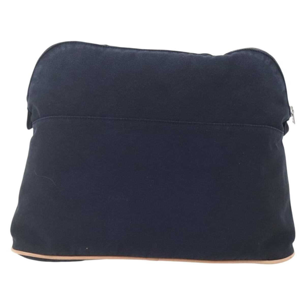 Hermes Bolide Travel Pouch Canvas Navy Canvas Clutche & Pouche Bag (Pre-Loved)